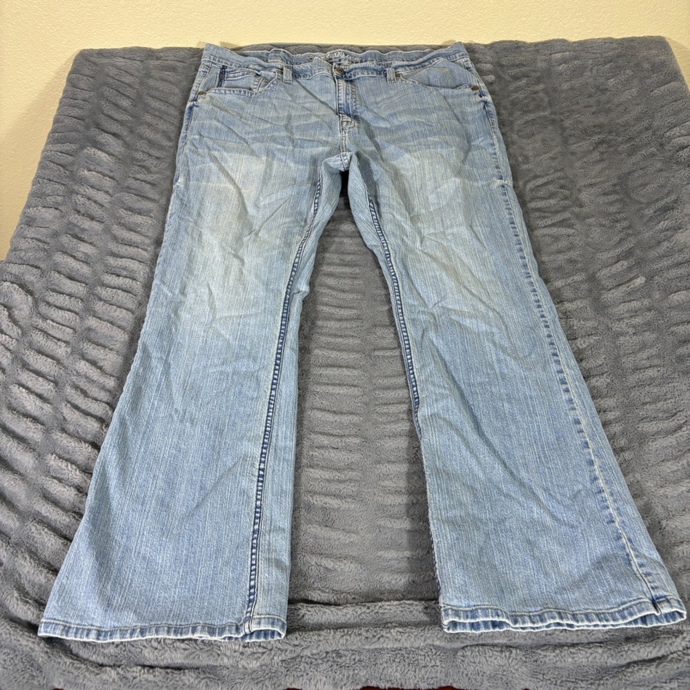 Cody James Mens Light Wash Bootcut Jeans 44x34 Stretch Denim Blue AT460